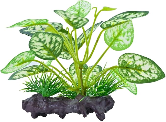Reptile Artificial Plants, Terrarium Plants Decorations Supplies, Amphibian Habitat Hideout Tank Accessories, Rainforest Ground Plant