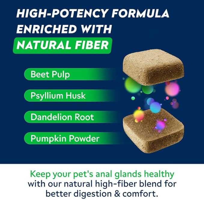 STRELLALAB Anal Gland - Scoot Treatment - Digestive Enzymes, Prebiotics & Fiber Supplement for Dogs Digestion & Gut Health. Proprietary Blend of Beet - 120Ct Pork