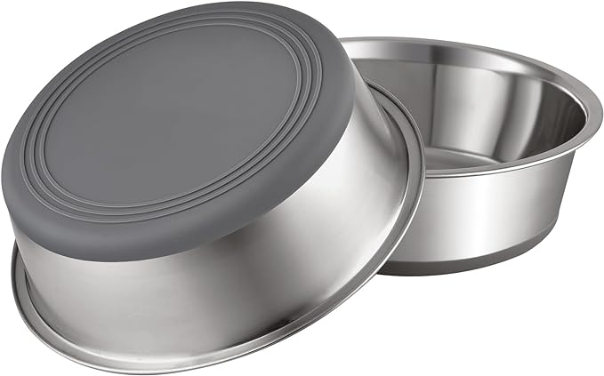 PEGYY11 Nonslip Stainless Steel Dog Cat Bowls, 2 US Cup, 2 Count