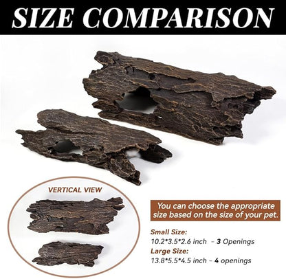 Fish Tank Decorations - Large Aquarium Decorations Air Bubbler Tree Fish House for Betta Hideout Caves Buddha Decor Temple Ruins Arched Betta Fish Accessories Reptile House Shelter Decor (Wood A-L)