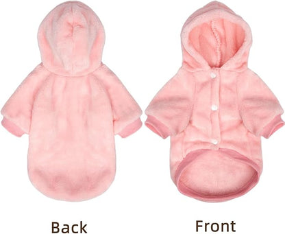 FabriCastle Dog Hoodie Sweater for Small Dogs Boy and Girl, Dog Clothes XS XXS Puppy Sweatshirt, Pet Outfit, Cat Clothing Super Soft Warm Snap On Closure (Pink, Medium)