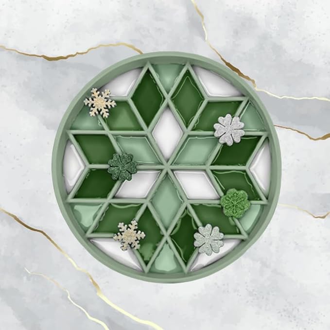 OHMO Slow Feeder Dog Bowls(Sage Green, 7.3") for Medium Small Large Breeds, Non-Slip Slow Feeder Cat Bowl with Suction Cup, Durable Food-Grade Silicone, Anti-Chocking and Anti-Bloat