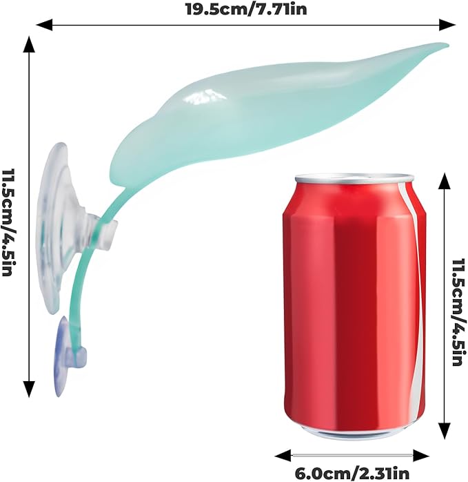 3 Pack Plastic Leaf Decorations with Suction Cups, Frog Habitat Platform, Reptile Decorations for Terrarium, Frog Tank Accessories, Terrarium Decor for Tree Frog, African Dwarf Frog, Frog and Toad