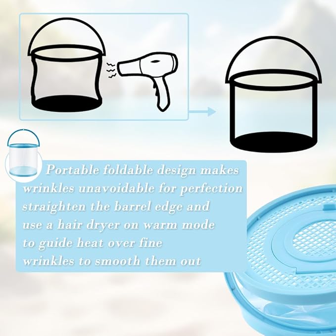 Foldable Small Aquarium Portable Fish Tank Transport Container for Catching and Release Critters, Beach, Pool and Lake (Blue)