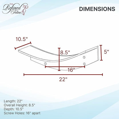 THE REFINED FELINE 22 Inch Lotus Leaf Cat Shelf in Black Espresso with Replaceable Carpet, Playing, Climbing, & Lounging Cat Shelves and Perches for Wall, Cat Hammock Bed Furniture for Large Cats