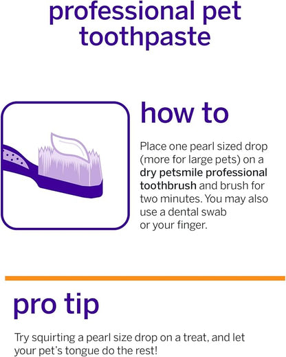 Petsmile Professional Pet Toothpaste for Cats & Dogs - Only VOHC Accepted Toothpaste - Clinically Proven to Control Plaque & Tartar Calprox Formula (Say Cheese, 4.2 Oz)