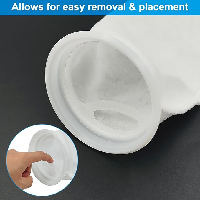 4Pcs 4 Inch Ring Filter Socks 200 Micron, Aquarium Filter Socks, 4 Inch Ring by 7 Inch Long, Aquarium Filter Bags for Freshwater Saltwater Aquariums Fish Tank,Sump Filter Socks,Use in Ponds Overflows