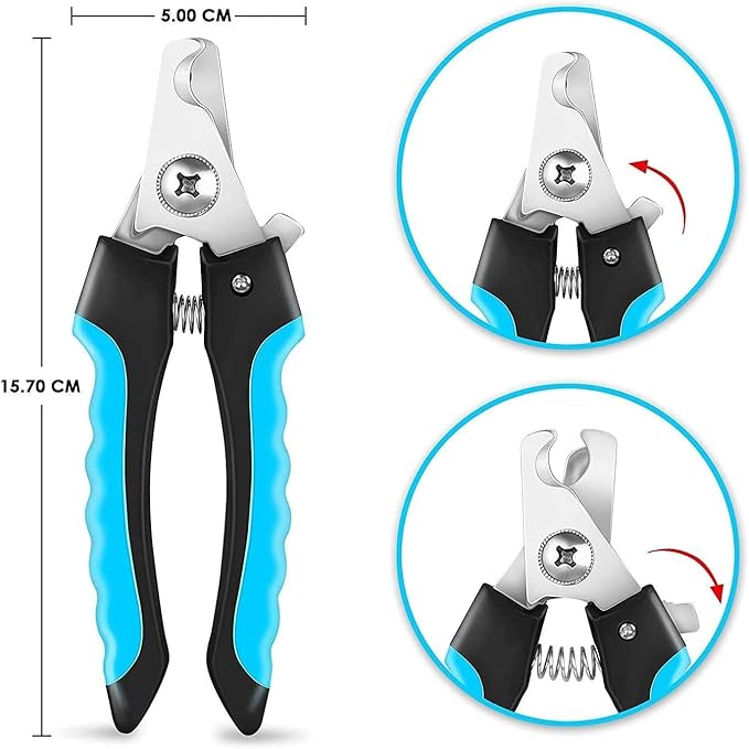 5-in-1 Pet Grooming Kit: Deshedding Rake, Nail Clipper, Grooming Gloves & Massage Brush for Dogs and Cats (Nail Clipper Set)