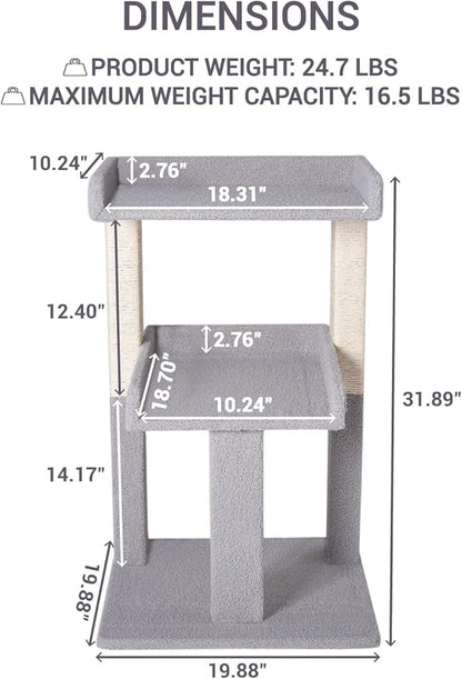Lulu Large Cat Tower Gray