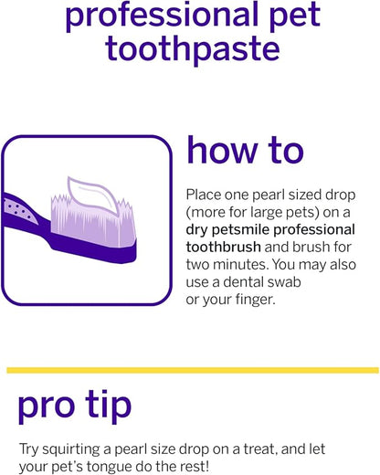 Petsmile Professional Pet Toothpaste for Cats & Dogs - Only VOHC Accepted Toothpaste - Clinically Proven to Control Plaque & Tartar Calprox Formula (London Broil, 2.5 Oz)