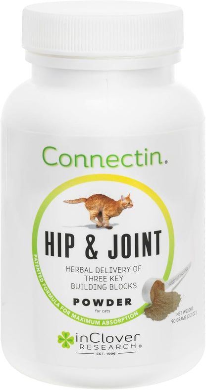 InClover Connectin Natural Hip & Joint Supplement for Dogs with Glucosamine, Chondroitin & Hyaluronic Acid - Powder for Dog Mobility, Comfort & Active Lifestyle Support, 3.oz