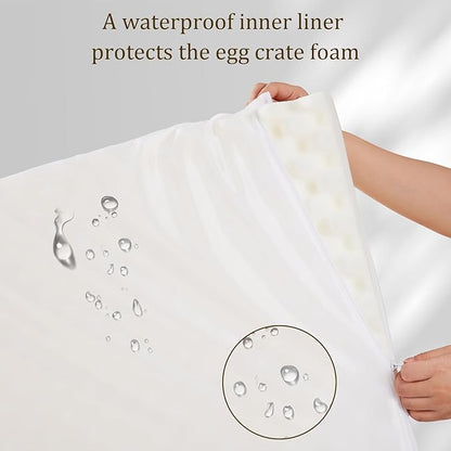 Bedfolks Orthopedic Dog Bed, Waterproof Dog Sofa Bed for Medium Dogs, Egg Foam Pet Couch Bed with Removable Washable Cover and Nonslip Bottom, Brown