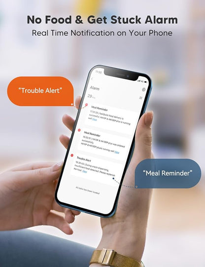 WOPET Automatic Cat Feeder, 5G WiFi Pet Feeder for Two Cats or Dogs with Remote Control, 6L Cat Food Dispenser with Low Food Sensor, 1-10 Meals Per Day, Up to 10s Meal Call for Pets