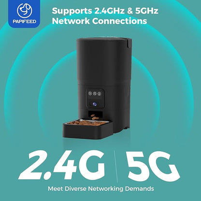 Automatic Cat Feeder,Camera 1080P HD - 6L Pet Feeder, 2.4/5G WiFi Smart App Control, Bluetooth Assist Link,Wide-Angle Lens,Automatic Feeder for Small and Medium-Sized Pets