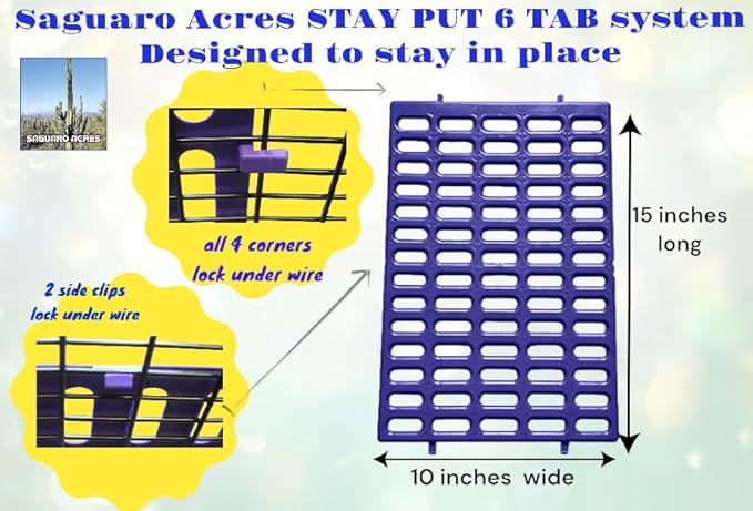 Saguaro Acres Rabbit and Small Animal Cage Resting Mat for Wire Floored Cages 2 Pack (Purple)