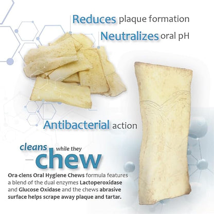 Oral Hygiene Chews for Large Dogs-Enzymatic Dental Treats for Daily Oral Care, Cleans Teeth and Freshens Breath, Reduces Plaque, Bacteria and Tartar Build Up Without Brushing-30 Chews