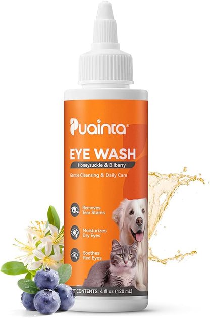 Dog Eye Drops, Eye Infection Treatment, Eye Drops for Dogs & Cats, Soothe Irritation Pink, Dry Eyes, Itchy Eye Wash Tear Stains, Debris Cleaner, Natural Daily Eye Care, Safe for Pets-4 oz