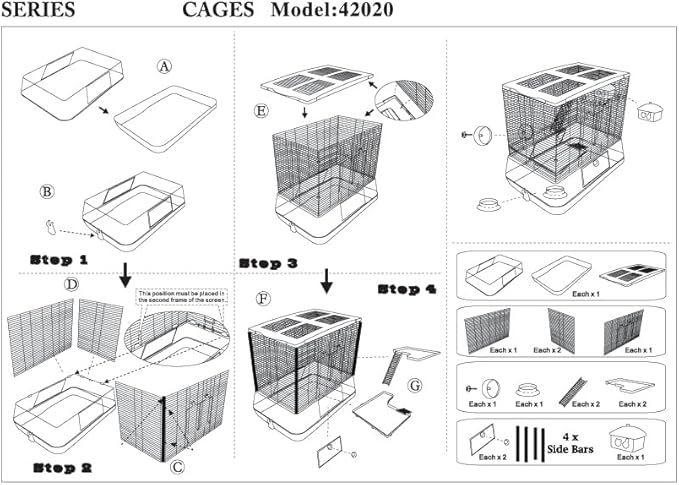 Large 3-Floor Clear Transparent Cage with 8-Inch Deep Clear See Through Base for Hamster Guinea Pig Habitat Rodent Gerbil Rat Mice Mouse