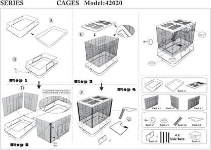 Large 3-Floor Clear Transparent Cage with 8-Inch Deep Clear See Through Base for Hamster Guinea Pig Habitat Rodent Gerbil Rat Mice Mouse