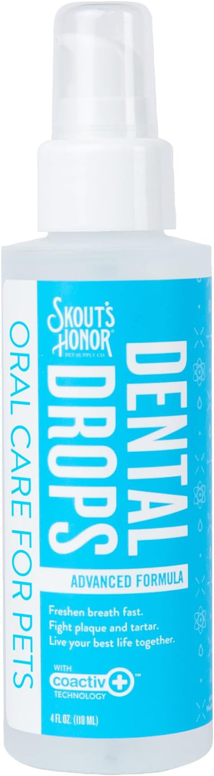 SKOUT'S HONOR Advanced Dental Drops - Fights Plaque and Tartar, Freshens Breath Fast, No Brushing Required, 4oz