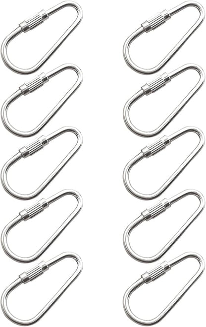 10 Pcs Silvery Parrot Toy Hook Stainless Steel Parts Heavy Duty Metal Hooks Suitable for Most Bird Or Small Animal Hanging Toys Parrot Bird Hooks Metal Stainless Steel Parts DIY Bulk Birds