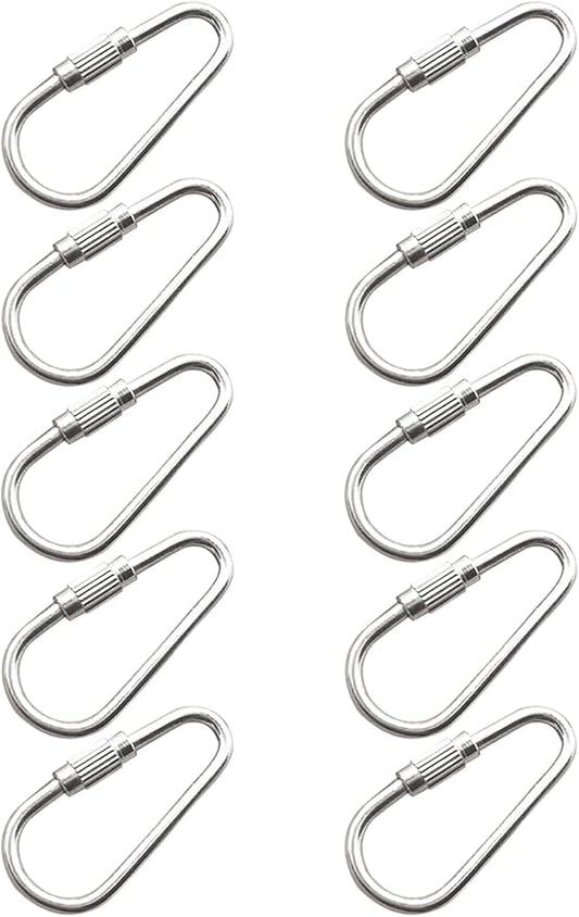 10 Pcs Silvery Parrot Toy Hook Stainless Steel Parts Heavy Duty Metal Hooks Suitable for Most Bird Or Small Animal Hanging Toys Parrot Bird Hooks Metal Stainless Steel Parts DIY Bulk Birds