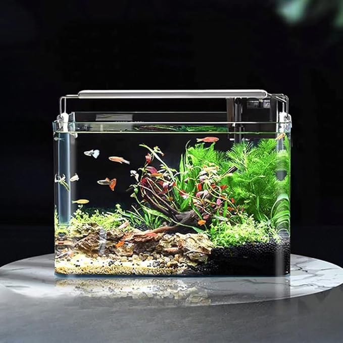 0.9 Gallon Aquarium Fish Tank，Rimless Aquarium Tank，7.1" L × 5.1" W × 5.9" H