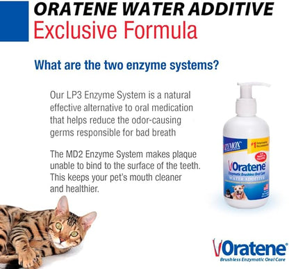 Pet King Brands ZYMOX Oratene Enzymatic Brushless Oral Care Water Additive, 8oz