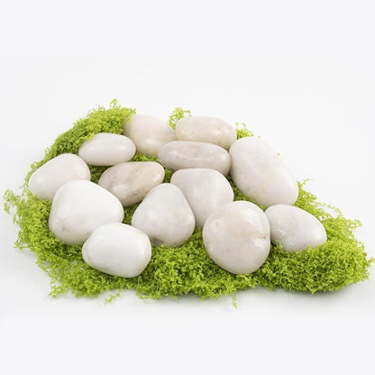 10lbs River Rocks - 1-2 Inch Natural White Decorative Rocks for Potted Plants, River Rocks for Aquariums, and Landscaping (Weight : 10 LB, White)