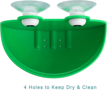 Frog Habitat Frog Dish Holder with Suction Cups, Cute Frog Terrarium Decor Fish Tank Decoration for Tree Frog Toad Tadpole (1 Pack)