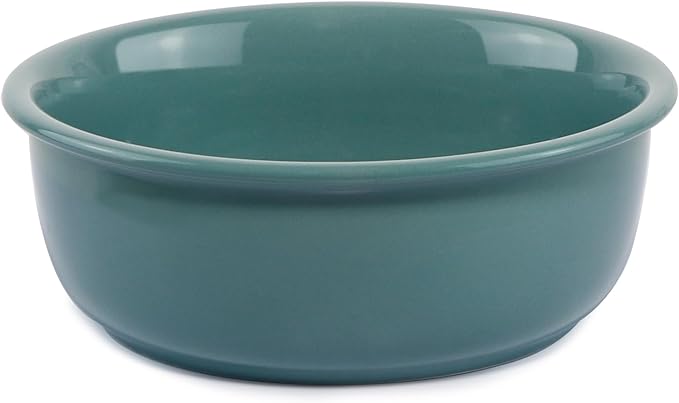 Single Replacement Bowl for 6.3'' High Elevated Dog Bowls, Non-Slip Pet Feeding Dishes for Small Medium Dogs and Cats, Durable Porcelain Dog Food and Water Bowls(28oz, Dark Green)