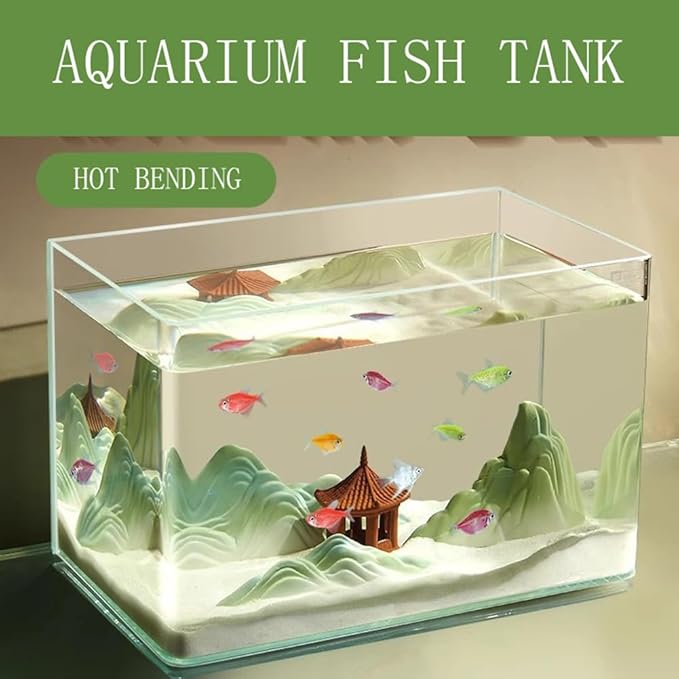1 Gallon Aquarium Fish Tank，Rimless Aquarium Tank，7.8" L × 6.3" H × 5.5" W