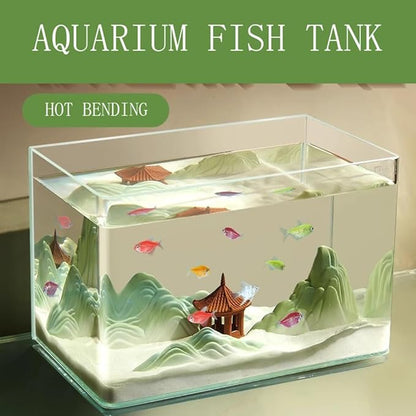 0.9 Gallon Aquarium Fish Tank，Rimless Aquarium Tank，7.1" L × 5.1" W × 5.9" H