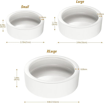 Ceramic Reptile Bowl - Mealworms & Cricket Dish for Gecko, Bearded Dragon & Chameleon - XL(5in) Anti-Escape Feeder