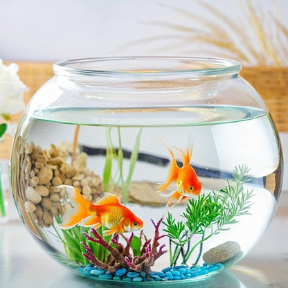 2 Pack Plastic Fish Bowls, 135oz Round Plastic Fish Tank 1 Gallon Aquarium Hydroponic Planter Floral Container for Candy, Carnival Games, Prizes, Party and Table Centerpiece Home Decor