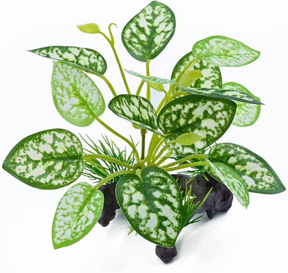 Reptile Artificial Plants, Terrarium Plants Decorations Supplies, Amphibian Habitat Hideout Tank Accessories, Rainforest Ground Plant