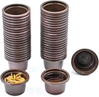 100pcs Eco Cups Crested Gecko Food and Water Feeding Cups, Reptile Feeder Bowls, for Lizard and Other Small Pet Ledge Accessories Supplies