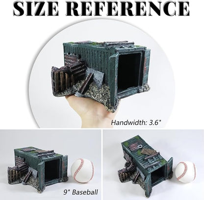 Fish Tank Decorations Container Aquarium Decor Sunken Ruins Betta Fish Tank Accessories witth Big Hole for Fish Sleep Rest Hide and Play