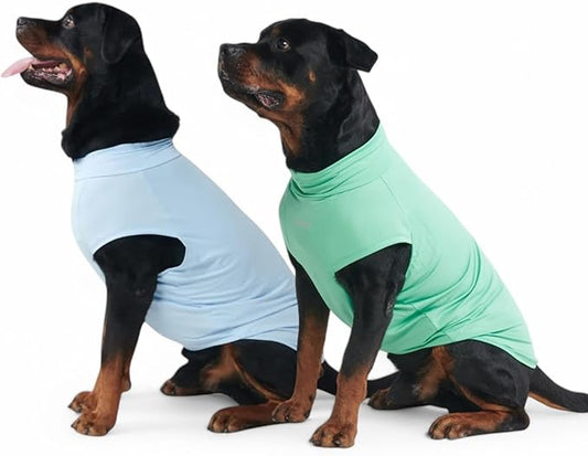 Spark Paws Sunblock Dog T-Shirt, SPF30 Protection, Lightweight Breathable Quick Dry for Dogs with Sensitive Skin - Blue & Mint (Set of 2) - 4XL