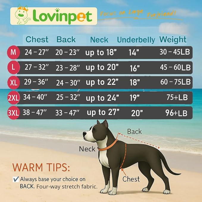 LovinPet Large Breed Dog Pajamas, Wound Care/Post Surgery Recovery Shirt for Large Dogs, Unicorn and Rainbow Black Print, Stop Shedding for Dogs, Pitbull Clothes, Bodysuit Dog Jammies, 2XL