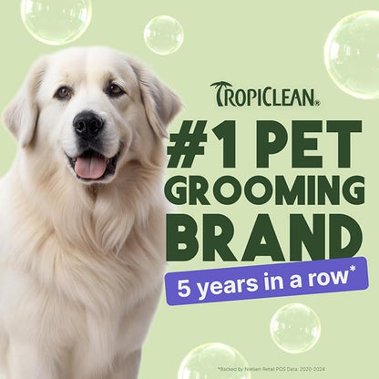 TropiClean Whitening Dog Shampoo, Whitening & Brightening, For All Coat & Color Types, Puppy Safe, Made in the USA, Cat Friendly, 20oz.