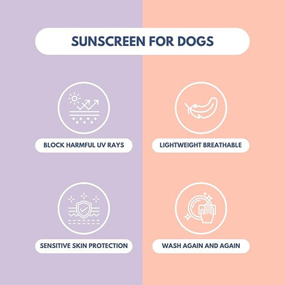 Spark Paws Sunblock Dog T-Shirt, SPF30 Protection, Lightweight Breathable Quick Dry for Dogs with Sensitive Skin - Purple & Peach (Set of 2) - S