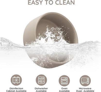 SPUNKYJUNKY 42OZ Ceramic Dog and Cat Bowl, Modern Cute Weighted Food Water Bowl for Replacement Gray (1 Pack)