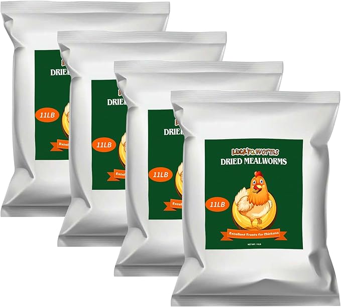 Bulk Dried Mealworms, High-Protein Dried Mealworms 44Lbs, 100% Non-GMO Mealworm Treats for Birds, Chickens, Turtles, Fish, Hamsters and Hedgehogs All Natural Animal Feed