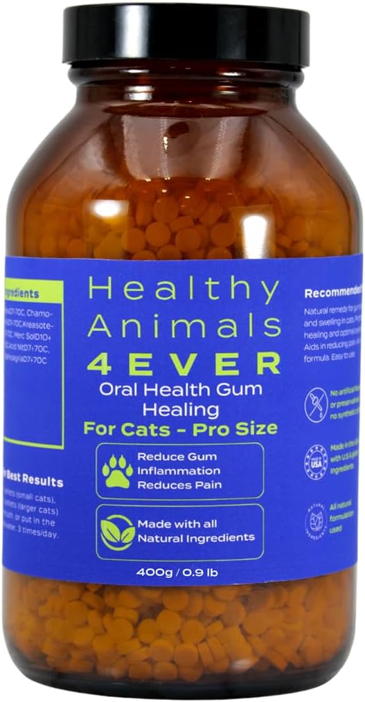 HA4E - Cat Oral Health - Relieves Inflammation, Soothes Pain & Fights Gum Disease - Natural, Non-GMO, Organic, Gluten-Free & Chemical-Free - Tablets, Pro Size (Extra Large)