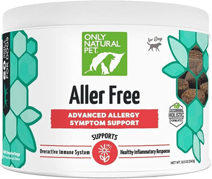 ONLY NATURAL PET AllerFree Advanced Allergy Support for Dogs w/Quercetin & Probiotics - Immune, Respiratory, Skin & Coat Health - Itchy Paws & Licking - Bacon-Flavored 60 Soft Chewable