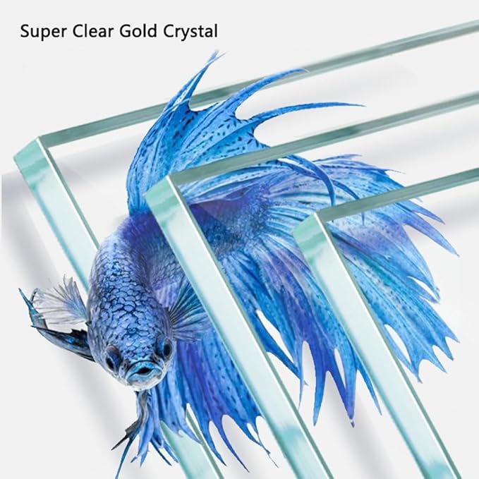 0.9 Gallon Aquarium Fish Tank，Rimless Aquarium Tank，7.1" L × 5.1" W × 5.9" H