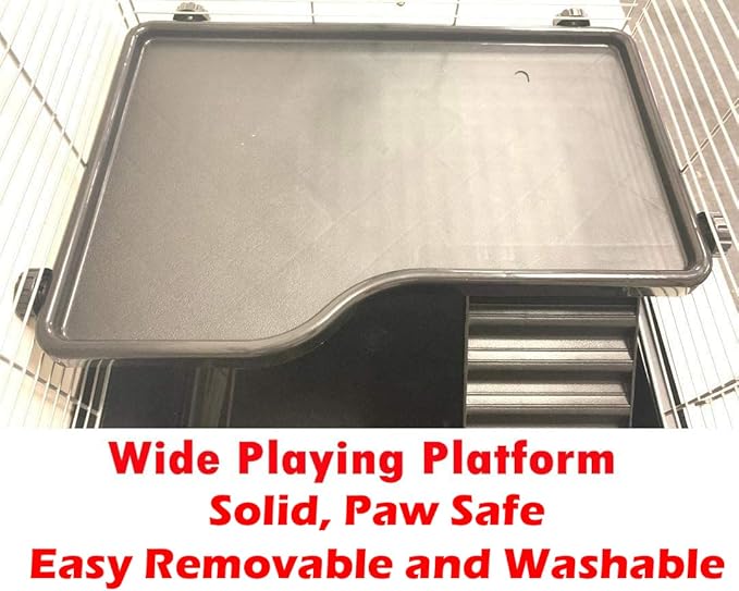 Large Pet Products Universal 2-Level Small Animals Home Critters Habitat Cage Narrow 3/8-inch Wire Spacing for Wide Variety Exotics Animal Hamster Rat Mice Mouse Gerbil Guinea Pig Chinchillas Ferret