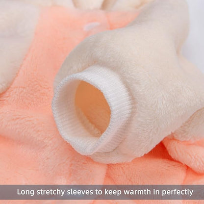 FabriCastle Dog Hoodie Sweater for Small Dogs Boy and Girl, Small Dog Clothes XS XXS Puppy Sweatshirt, Pet Outfit, Cat Clothing Super Soft Warm Snap On Closure (Peach-Cream, Large)