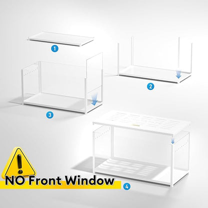 BUCATSTATE Hamster Cage Metal 2.0 - Small Animal Habitats Large Stackable with Top Access Easy Assemble 39.3L*19.7W*20.6H Inches (White, NO Front Window)